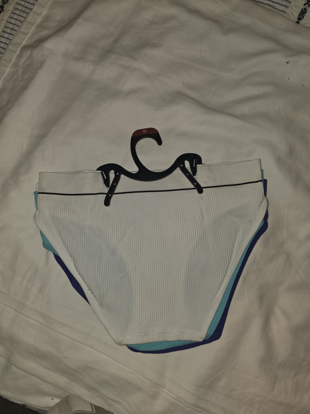 Hanes Womens'' 3-Pack Cotton Blend Briefs - Blue, Teal, White - Picture 5 of 8
